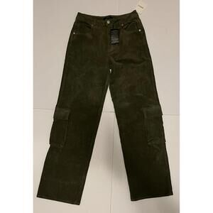 Forever 21 Women’s Corduroy Utility Cargo Pants Green S